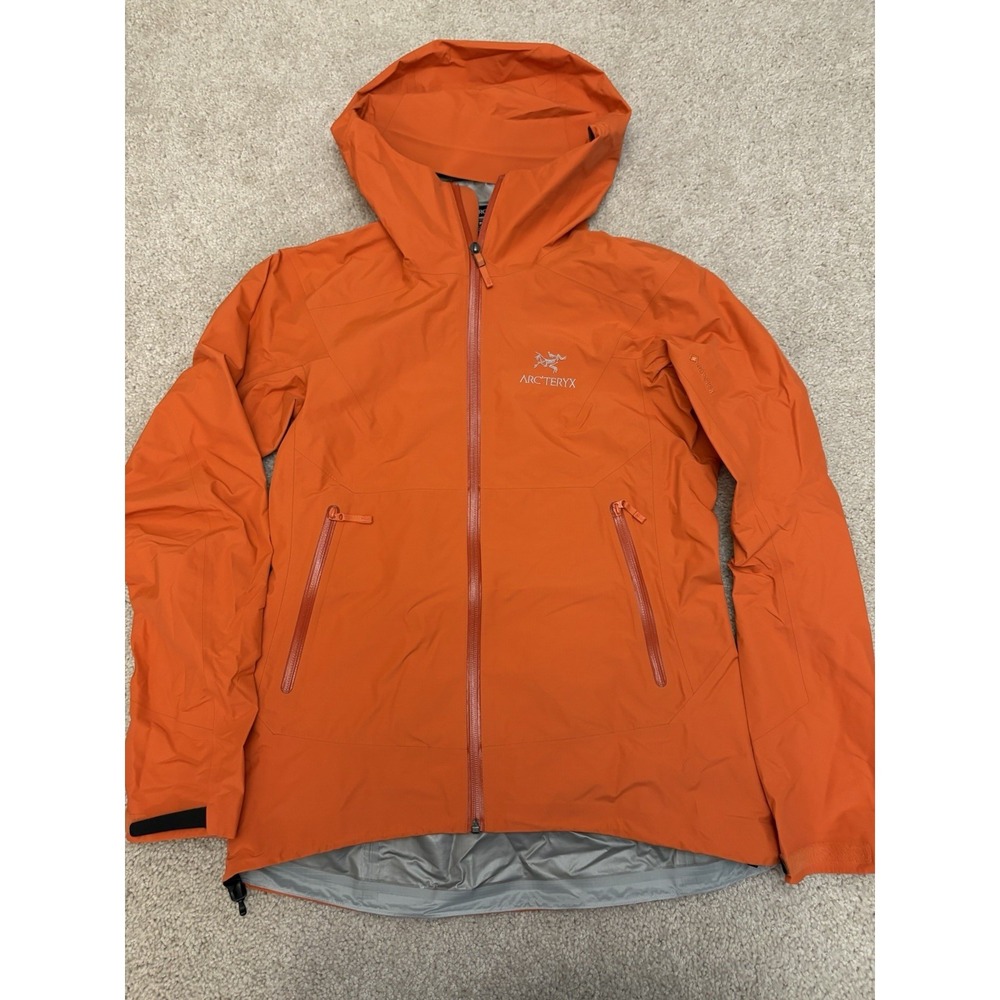 ARC'TERYX Women's Sz US Small Zeta SL GoreTex Rain Jacket Orange Full Zip